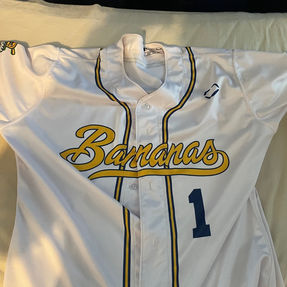White and Yellow Savannah Bananas Baseball Jersey